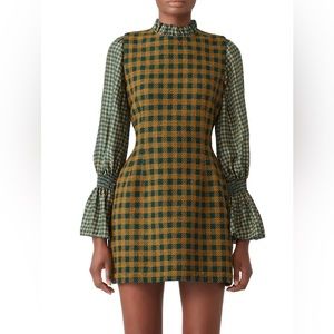 Sea New York Ethno Pop Dress Green Check -beautiful~